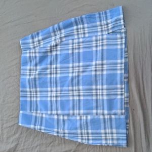 Shein Blue Mini Skirt Plaid - Small